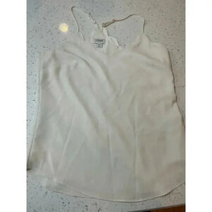 J CREW scalloped spaghetti strap tank top white size 00